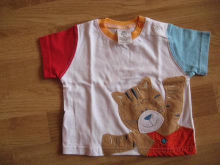 Modré a medvedíkové tričko nenosené, 74