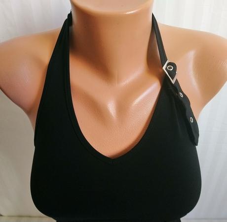 Čierny top so zapínaním okolo krku, dj driver, xs