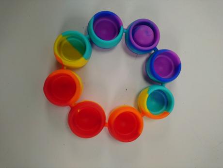 Pop it náramok, 8 farebných bublín, 10 cm,