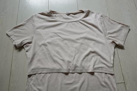 Vrúbkované tehotenské tričko, l