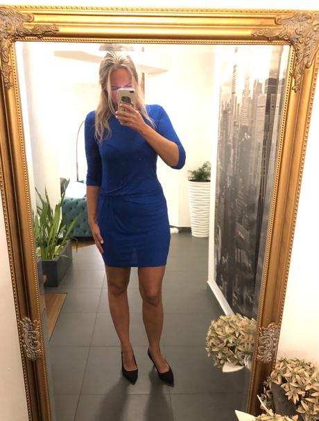 Modré padavé šaty mango v. m, mango,m