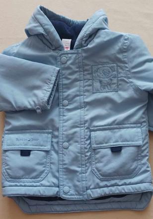 Bledomodrá zateplená bundička, 68