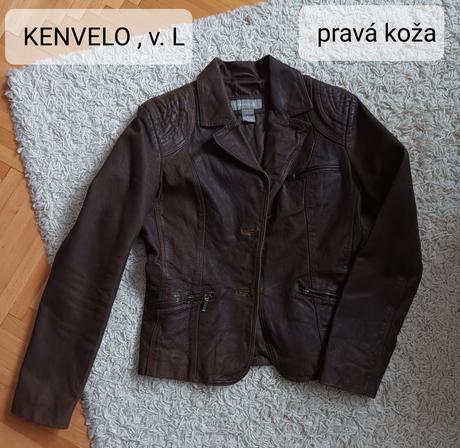 Kožené sako, kenvelo, veľkosť l, kenvelo,l