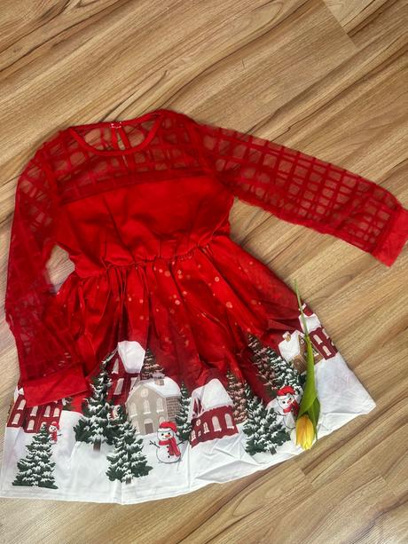 Šaty frozen vianocne, 110 / 116 / 122 / 128