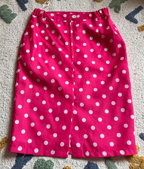 Ružová bodkovaná sukňa, s/m, s