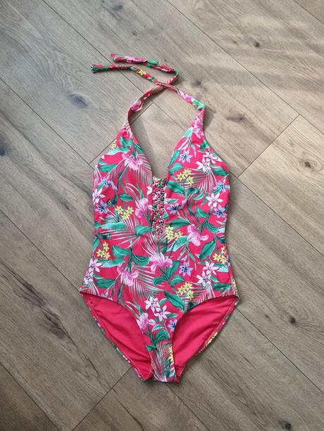 Jahodovočervené celé plavky f&f veľ. 40, f&f,40