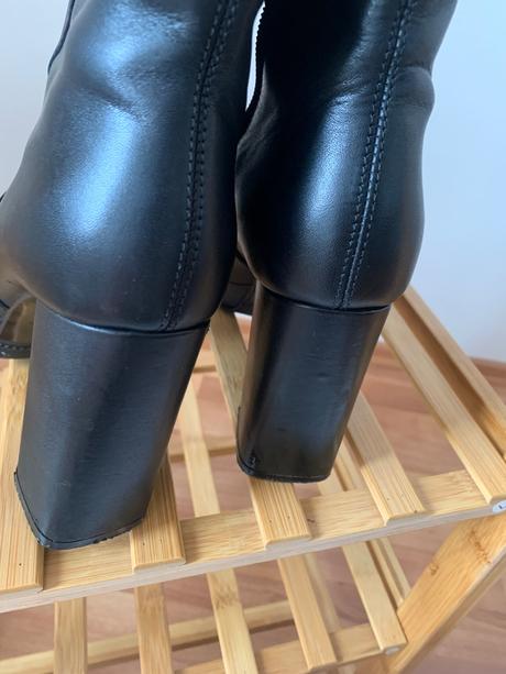 Vysoké kožené čižmy eva minge na platforme, 36