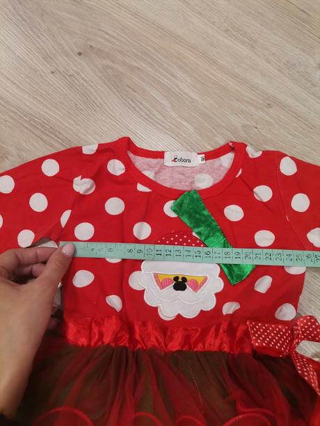 Dievčenské červene vianočné šaty, 92