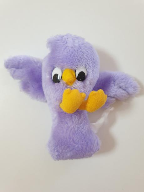 Plyšový vtáčik, fialový,