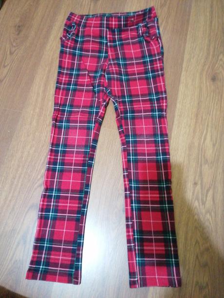 Károvane nohavice h&m 128, h&m,128