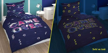 Obliečky game over svietiace 140/200, 70/80, šírka (cm): 140,dĺžka (cm): 200
