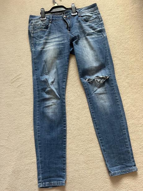 Modré rifle s dierami, fishbone,l