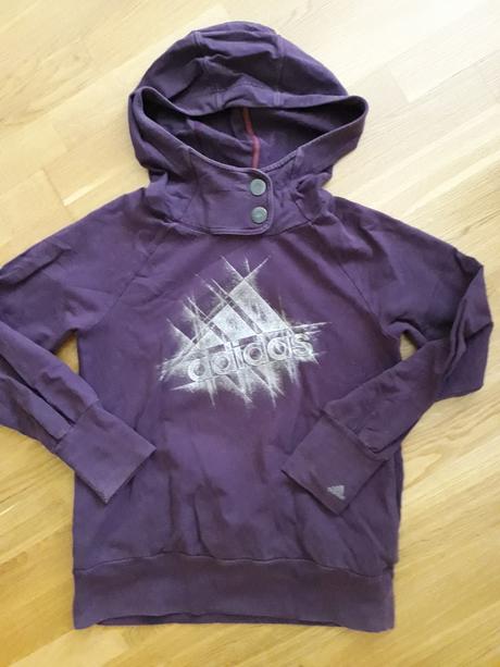 Fialová mikina zn. adidas s kapucňou, adidas,s