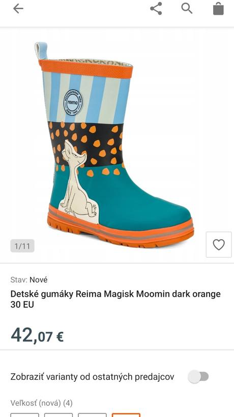 Gumáky reima moomin,  veľ. 30, reima,30
