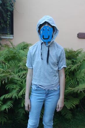 Mikina/croptop s kratkym rukavom, h&m,164