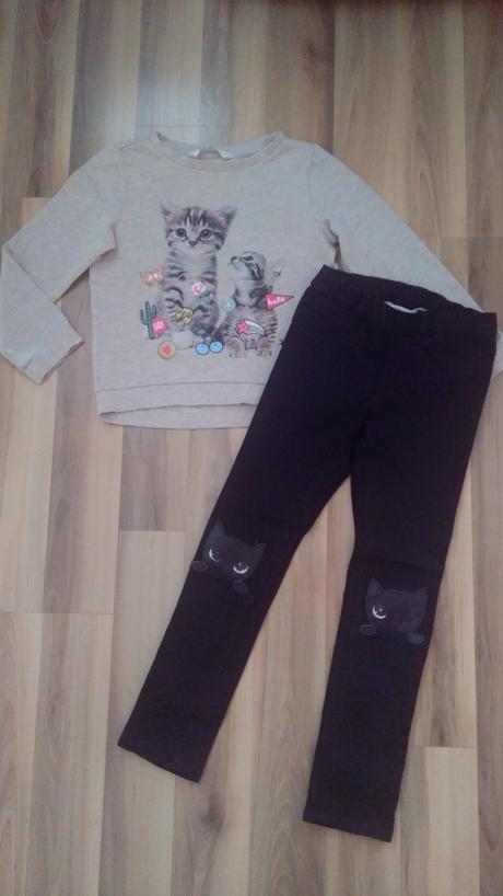 Mačičkový kompletík, 6-7r., 116-122-128, h&m,122