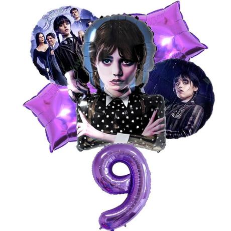 Balóny veľké - wednesday addams s číslom,