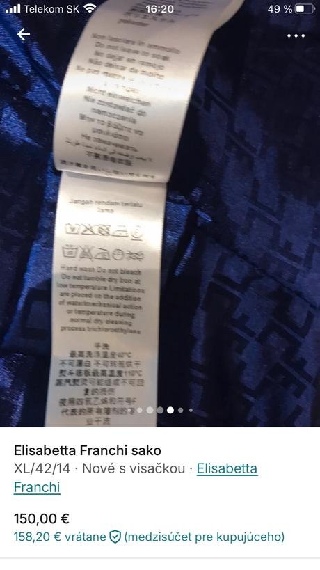 Elizabetta franchi sako, xl