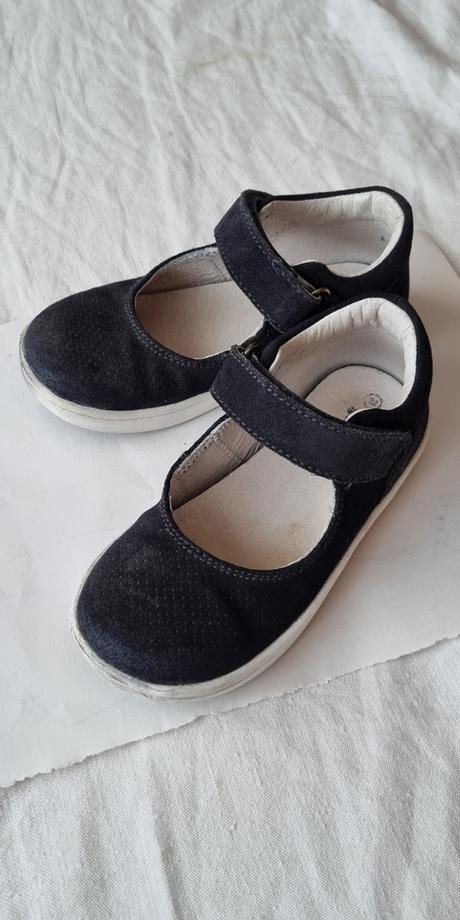 Tmavomodré dievčenské baleríny z brúsenej kože, bubble gummers,26