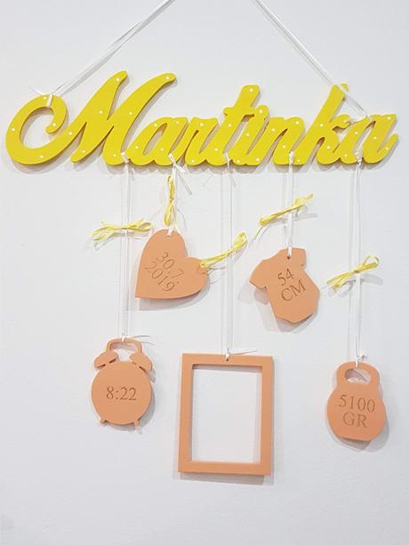 Meno na zavesenie s údajmi a fotorámikom, 