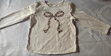 Krasne tricko s maslickou a volanikmi, h&m,110
