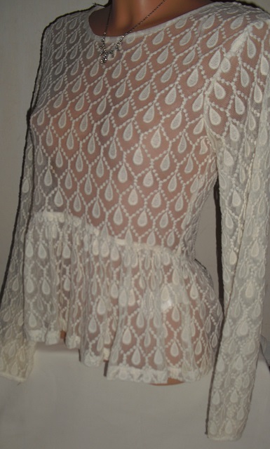 Elegantny cipkovany topik h&m, h&m,xs