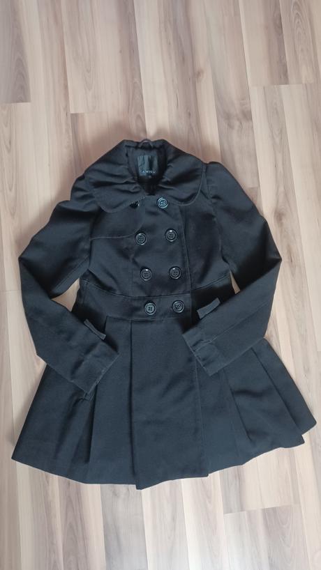 Prechodný čierny kabát, amisu,36