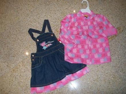 Sukna + košeľa v.92, zn.apple bottoms, 92