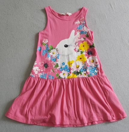 Šaty ružové zajačik h&m 110/116, h&m,110