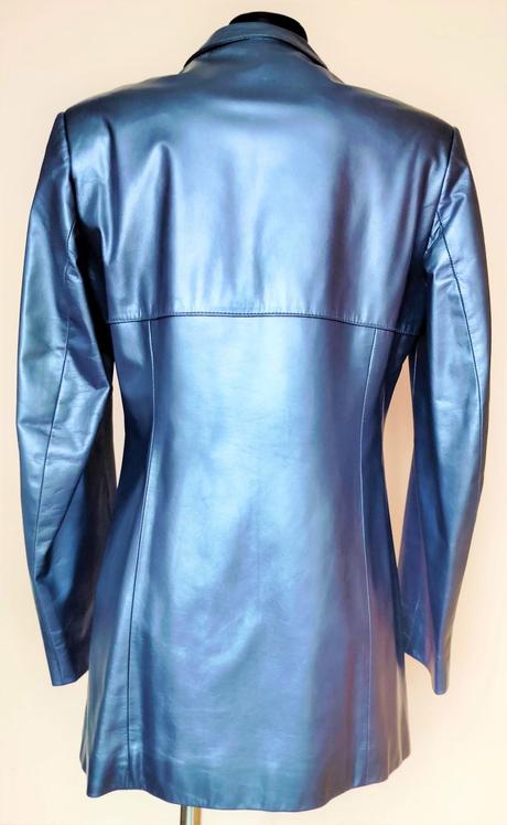 Luxusná metalická kožená bunda v. m, 38