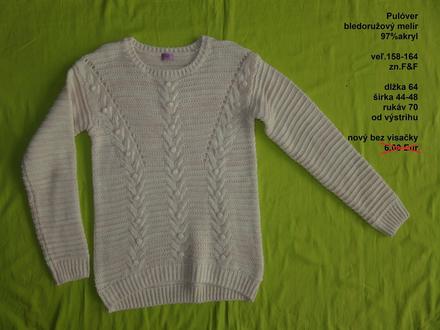 Pulóver - bledoružový melír, f&f,164