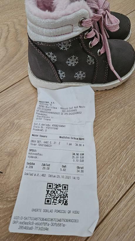 Predám detské zimné topánky, protetika,21