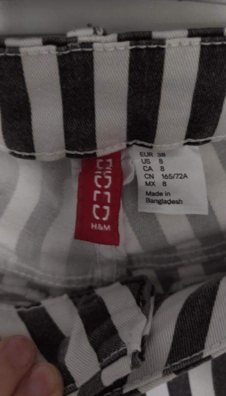 Pruhované elastické rifle h&m, h&m,m