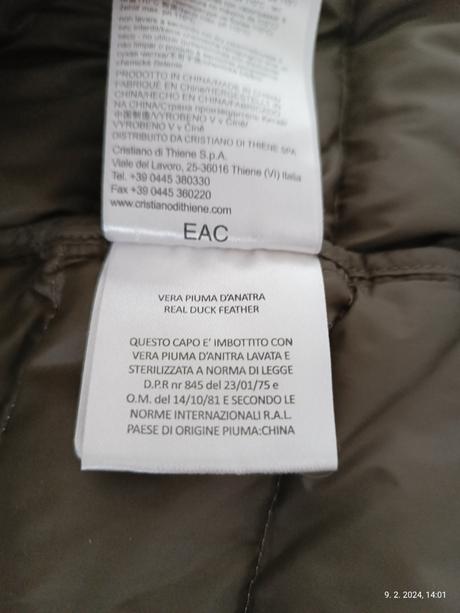 Paperova bunda aeronautica militare, velkost 46, m