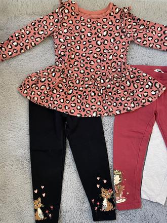 Sety tričko/šaty a zateplené legíny, c&a,98