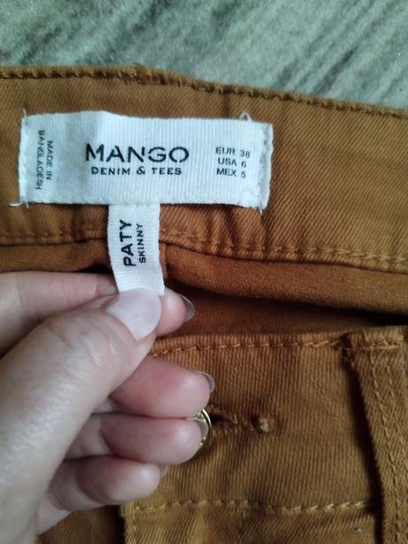 Horčicové nohavice, mango,38