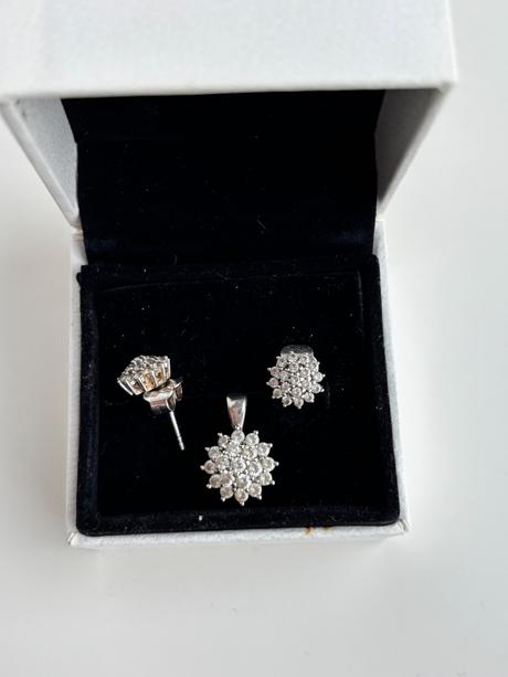 Strieborná súprava náušnice a prívesok sofia,