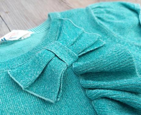 Pletené tyrkysové šaty, h&m,122