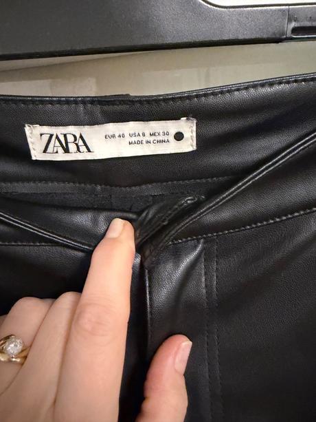 Zara široké kožené nohavice, zara,40