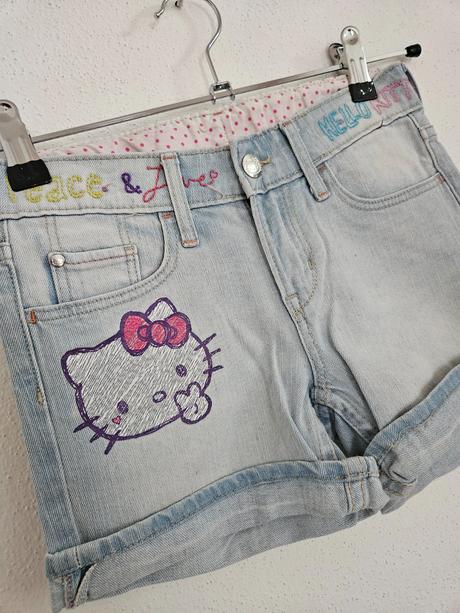 Hello kitty džínsové kraťasy/šortky 128, h&m,128