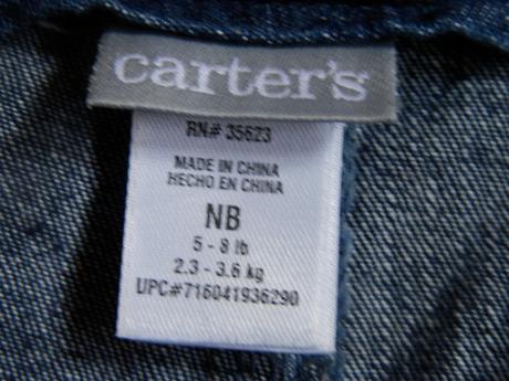Značkové riflové kratasy, carter's,56