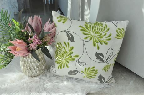 Zeleno krémová obliečka na vankúš, 