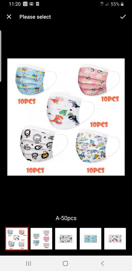 Rúška 50 kusov v baleni,