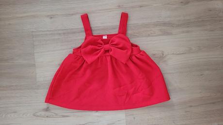 Červené šaty s mašľou veľ. 80, 80