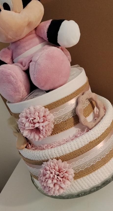 Plienková torta ružové pohladenie - pre dievčatko,