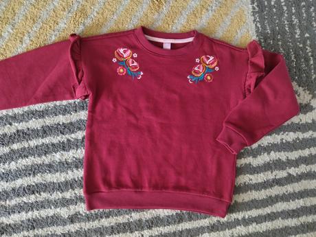 Zateplená mikinka s kvetinkami, dopodopo,128