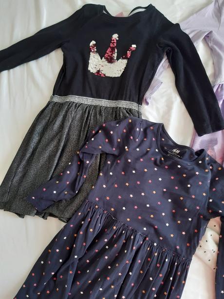 Šaty dlhý rukáv-4kusy, h&m,110