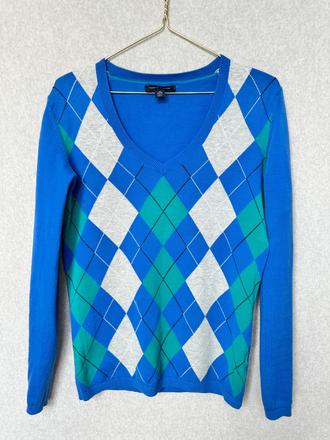 Tommy hilfiger pulóver - argyle vzor, tommy hilfiger,xs