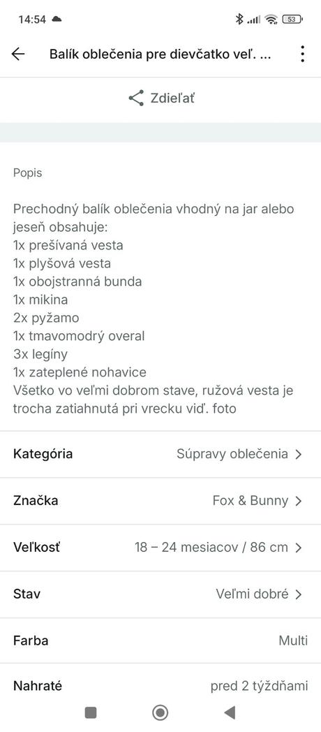 Balík oblečenia pre dievčatko veľ. 86, 86–98