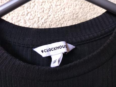 Čierne crop-top tričko s kovovou ozdobou v.xs, clockhouse,xs